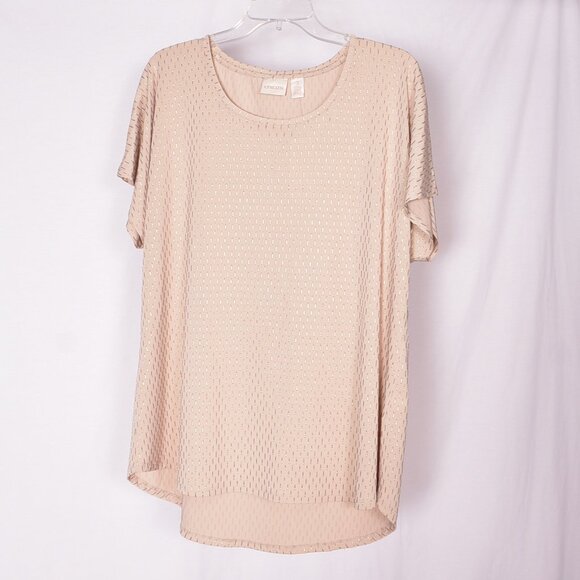 Chico's Women's Pull Over Short Sleeve Blouse Size 3 - Picture 1 of 12